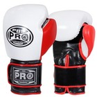Proboxing   Leather Boxing Gloves - White   Red - Premium Boxing Gloves  Sparring