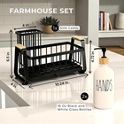 Kitchen Dish Soap Farmhouse Dispenser Set W  Sink Caddy 16oz Glass Bottle Hand  