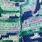 Handmade Hand Knit Baby Girl Cottage Core Coastal Button-up Crocheted Cardigan 