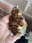 Vtg Us Zone Miniature Steiff Teddy Baby Bear Dk Brown Mohair 3    W button   Flag