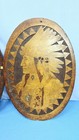 Art Nouveau Indian Chief Native American Antique Flemish Wood Pyrography Maiden 