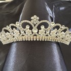 Silver Rhinestone Bridal Tiara Crown Wedding Headpiece Crystal Pageant Princess