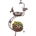  Solar Bird Baths For Outdoors  Metal Birdbath With Flower Planter Copper