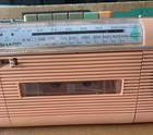 Vintage Sharp Qt 50 Portable Radio Cassette  1986  Pink  Manual Cord Strap   Box