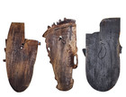 3 Pc Abstract Wood Picasso Style Tiki Wall Masks  Statues Sculpture Home D  cor