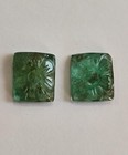 6 88cts Natural Zambian Emerald Green Carved Pair Untreated Gemstone