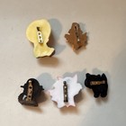 Five Vintage Hallmark Halloween And Fall Seasonal Pins-70s-80s-vampire  Cats Etc