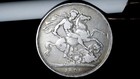 1890 Great Britain Victoria Silver Crown Vf Attractive Toning St George Dragon