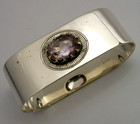 Arts   Crafts Sterling Silver Amethyst Napkin Ring 1930 Antique