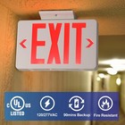 Red Exit Sign  Led Emergency Exit Light With Battery Backup  Ul Listed  Ac 12   
