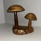 Vintage Mid Century Modern Monkey Pod Wood Mushroom Hors D oeuvres Holder Decor