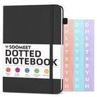 A6 Leather Dotted Journal Notebook Hardcover Bullet Dot Grid Notebook 6  X 8 