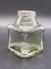 Antique Ink Bottle Lot Of 7 Small Ink Jars Smoky Embossed Green Glass 8 Sided