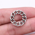 10 25pcs Antique Silver Tone 2 Sided Round Chain Link Connector Charm Xcs245