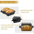 Ailitor Cast Iron Loaf Pan With Lid 9x5 Inch - Bread Baking Pans For Homemade   
