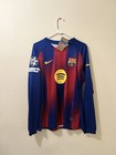 Nike Fc Barcelona 2025 26 Home Jersey Long Sleeve With Ucl Patch Size M