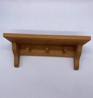 Vintage Hand Crafted Solid Wood Wall Shelf Farmhouse Cabin Cottage 14    3 Pegs
