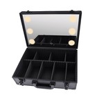 Large Makeup Train Case With Led Light   Mirror - Portable Organizer