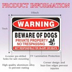 4 Pack Beware Of Dog Sign 10x7 Inch High 10 X7 Inches  Red black white 