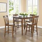5 Pc Wood Dining Table Set Brown Farmhouse Dinette Breakfast Kitchen Furniture