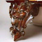 French Antique Carved Wood Oak Decor Pediment Devil Satan Circa 19th 40 X 36cm