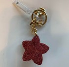 Nwt Coach Red Glitter Resin Wild Flower Rose Charm Keychain
