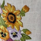Vintage Needlepoint Crewel Wall Hanging Handmade Floral Framed 17  X 21 