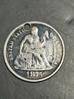 1875 Seated Liberty Dime Love Token Engraved Monogram Silver    cyr    