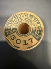2 Vintage Heminway Pure Silk Thread Size A Wooden Spools Gold And Royal Blue