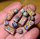 Older Production Antique Venetian Millefiori Italian Square Beads  African Trade