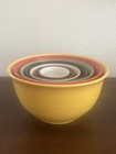 Vtg Gibson Rainbow 8-pc  Set Porcelain Nesting Mixing Bowls 3-9 5 Inches Euc