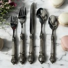 Godinger Neiman Marcus Plume Pattern Flatware Silverplate 5 Piece Place Setting