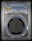 1809 Classic Head Large Cent 1c S-280- Pcgs Vf Details Tough Key Date  Trueviews
