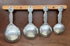 Vintage Tin Woodsman Pewter Moose Measuring Cups Set With Wall Hanger -excellent
