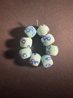 8 Glass Beads - Millefiori Handmade Beads 18mm Round  b1003  Light Blue