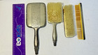 Vintage Alpaca Silver Plate Vanity Set 4pc Floral Mirror Hair Brush Comb