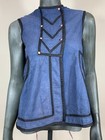 Antique Ukrainian Blue Vest Handmade Folk Traditional Sleeveless Jacket