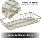 Geometric Design Vanity Tray   Mirrored   Cosmetic   Jewelry Organizer   Dresser