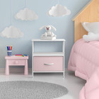 1 Drawer Shelf Storage Nightstand - Kids Bedside Furniture End Table Night Stand
