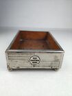 Vintage Antique Polish Box Or Casket  Wood And Nickel-plated Brass