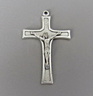 2pc Large Traditional 2  Rosary Crucifix Cross Italy Rosaries Parts C131 Silver