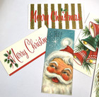 Vintage Hallmark Christmas Card Lot Santa Bells Merry Pinecone Unused