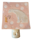 Baby Its You Nightlight Bear And Bunny Nursery Decor 4  Sq Pink Dot Porcelain