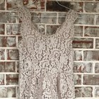 Joie Light Tan Sleeveless Lace Scallop Mini Dress