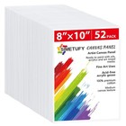 52 Pack 8x10 Inch Blank Canvas Panels - 100  Cotton Pre-primed For Acrylic   Oil