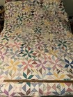 Antique Hand Sewn Pinwheel Crazy Quilt 81    X 68    Beautiful Condition   Craft