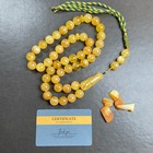 Natural Amber Misbaha Tasbih 45 Prayer Beads 14mm 80g