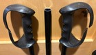 Scott Black Gray 46 In   117 Cm Vintage 80s Ski Poles Pistol Grips   Spare Shaft