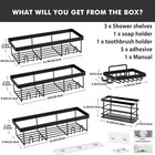 Adhesive Shower Caddy Organizer Shelves Rack 5 Pack Corner Bathroom Storage Usa