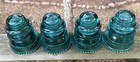 4 Vintage Hemingray No 42 Predrilled Glass Insulators For Pendant Lamp Light  6